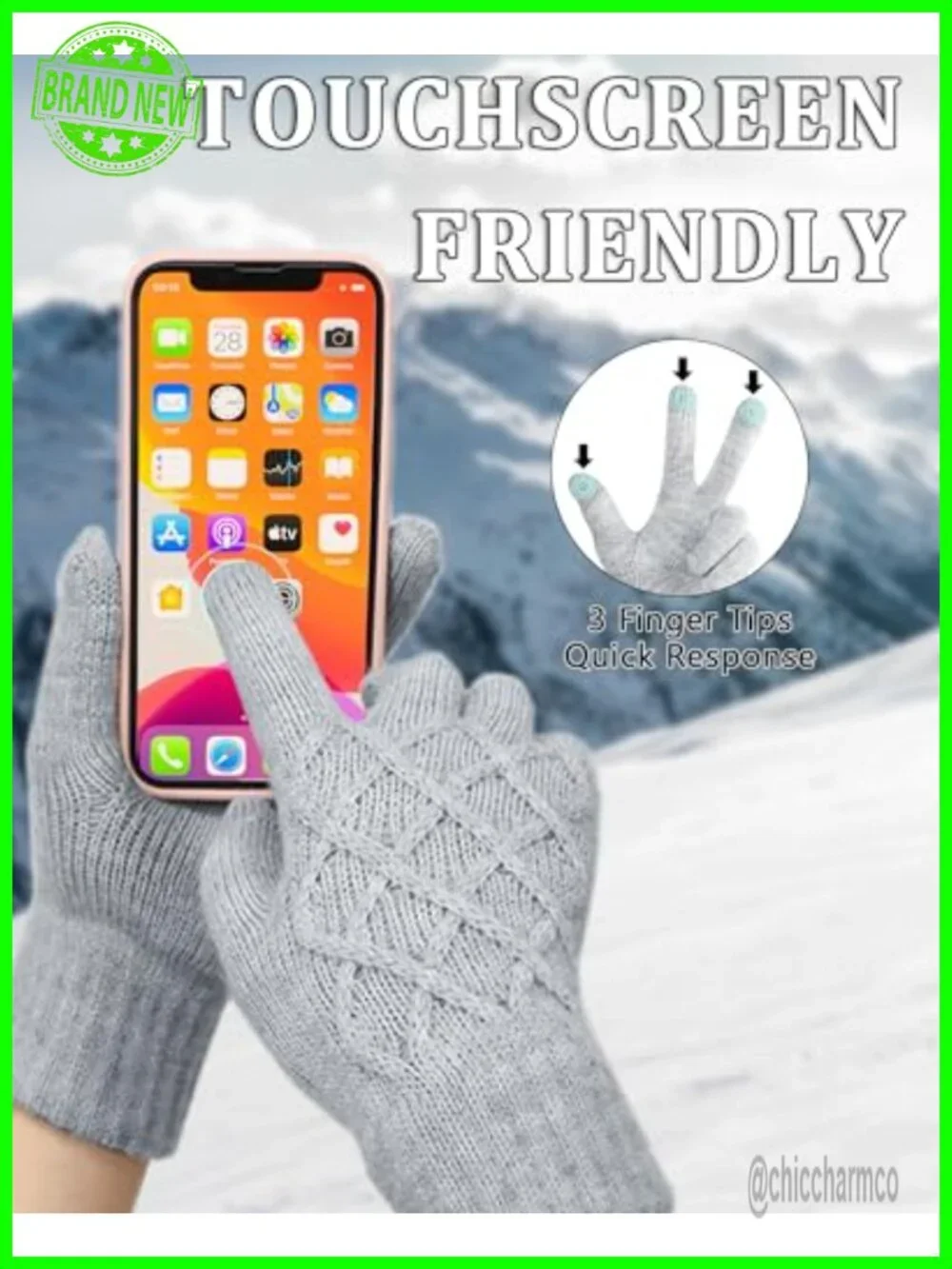 3 Pairs Touchscreen Winter Gloves with Soft Fleece Lining